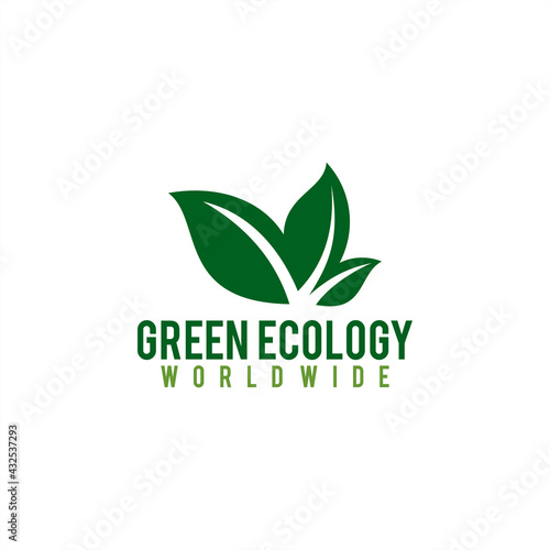 Green leaf ecology nature element vector