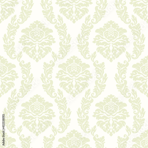 Damask seamless vector pattern. Classic old fashioned damask ornament  royal victorian seamless texture for wallpaper  textile  packaging. Baroque floral pattern