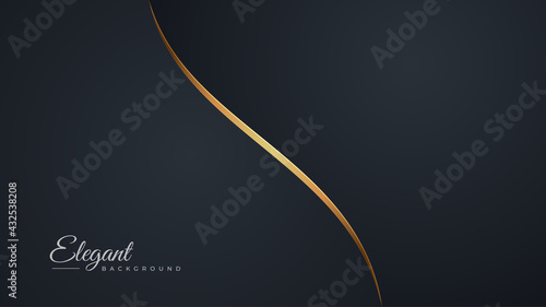 Luxury background golden line. Business banner with premium design. Vector illustration.