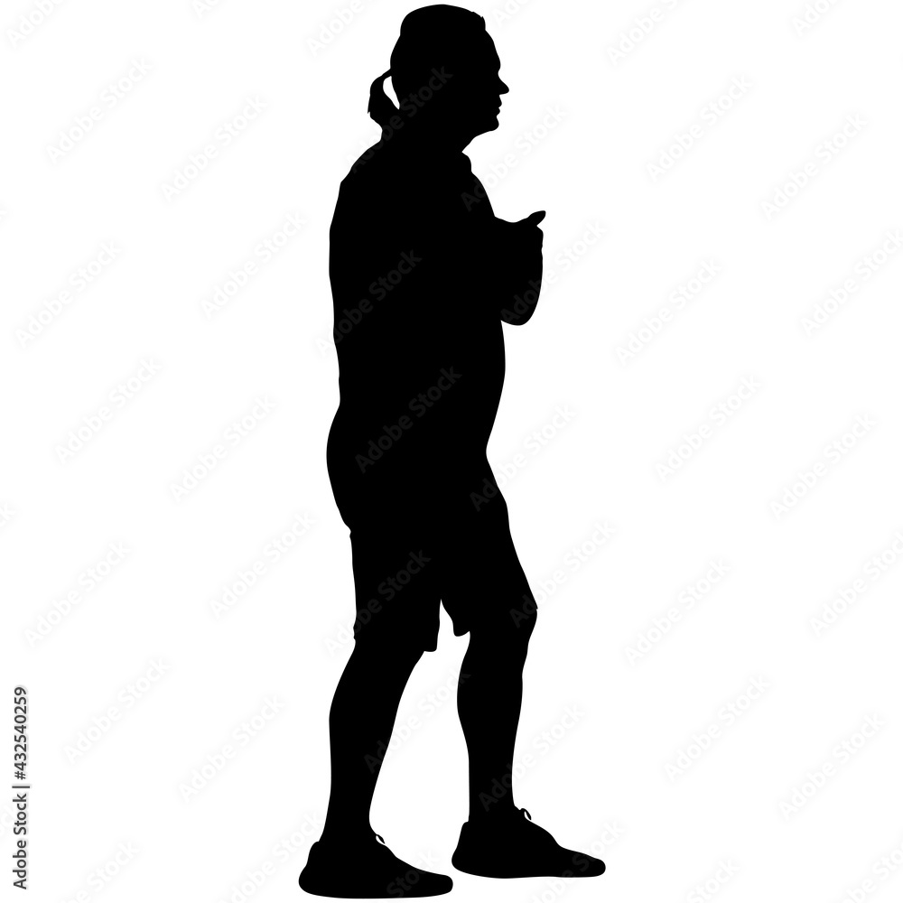 Silhouette of a walking man on a white background