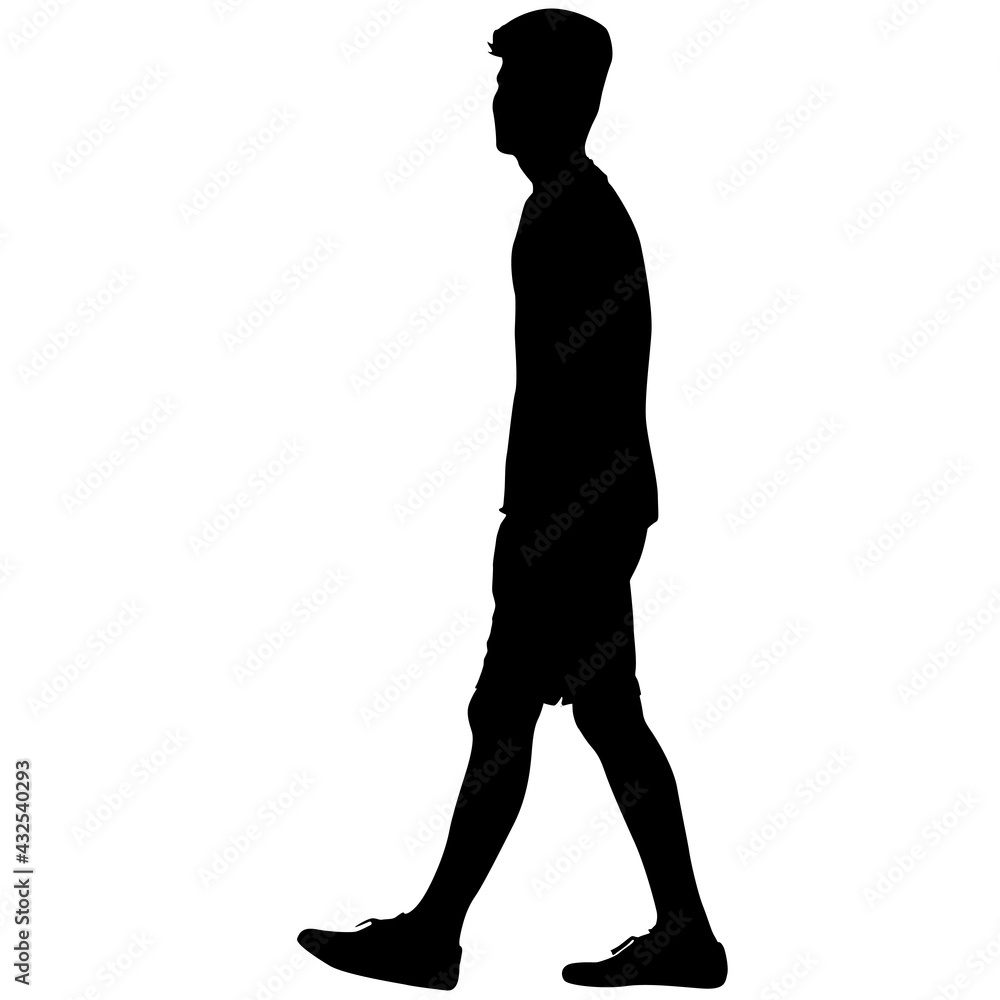Silhouette of a walking man on a white background Silhouette of a walking man on a white background