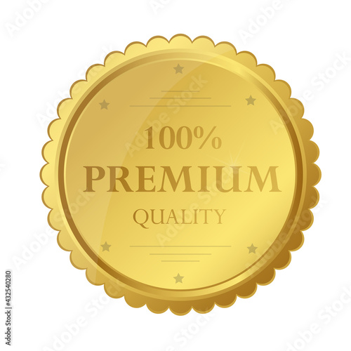 Golden Premium Quality Badge. Premium template/label.