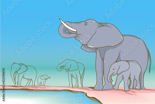 vector elephant, perfect for banners, wallpapers and others