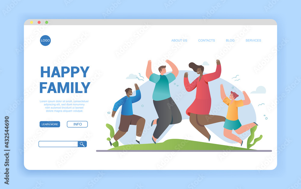 Smiling diverse family dancing Smiling diverse family dancing