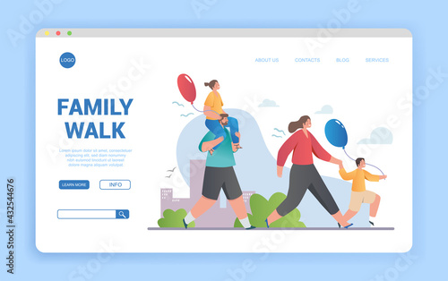 Happy family spending time together outdoors