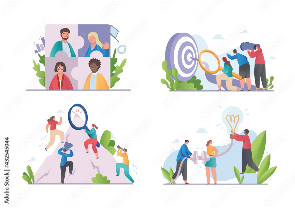 Brainstorming, business concept for teamwork. Set Brainstorming, business concept for teamwork. Set
