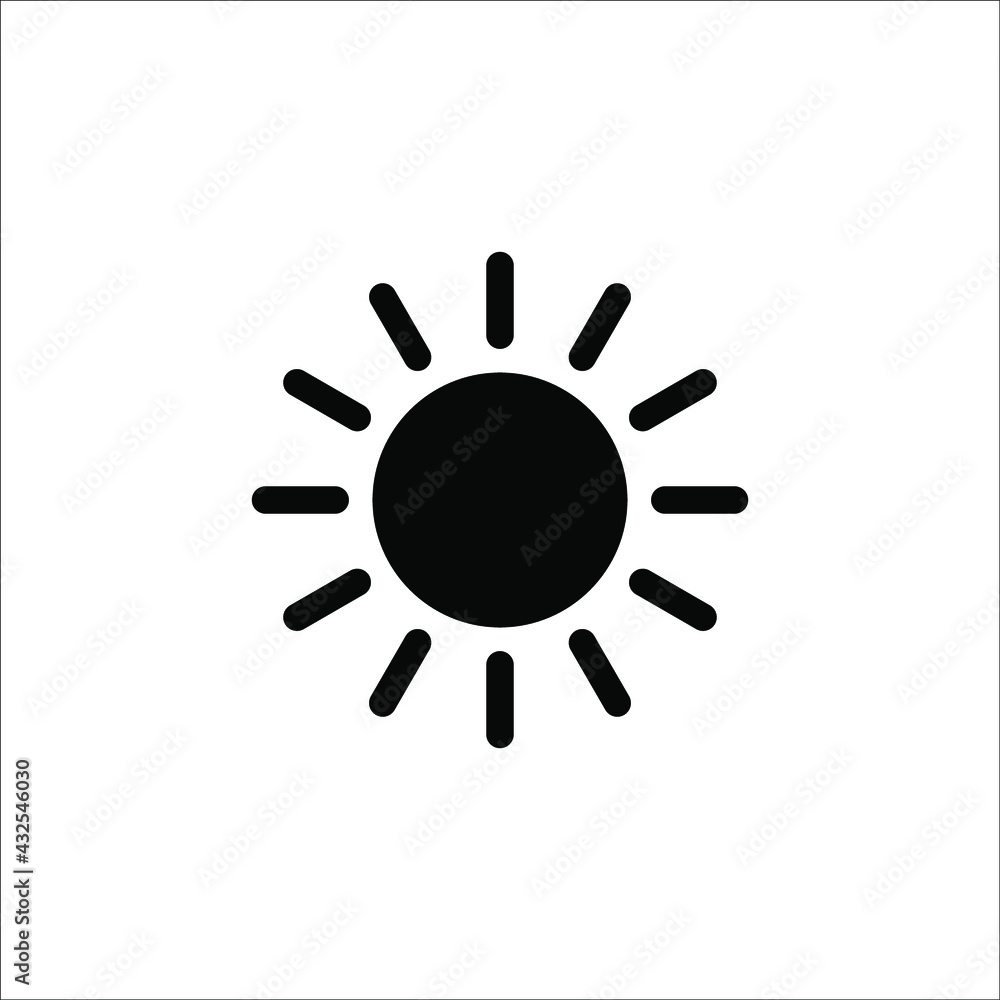 Sun icon vector. Brightness Icon vector on white background. Sun icon vector. Brightness Icon vector on white background.