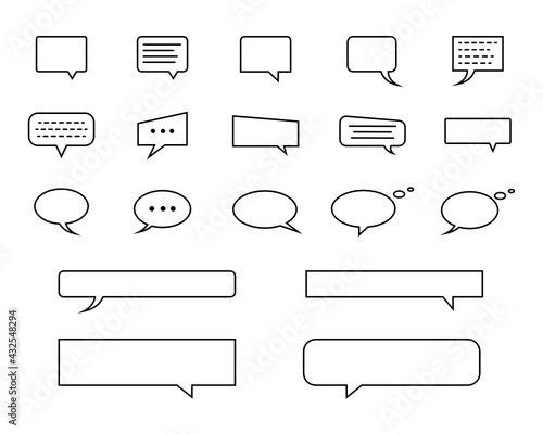 Chat Bubble Icons Set. Text Icons. SVG Icons Set.