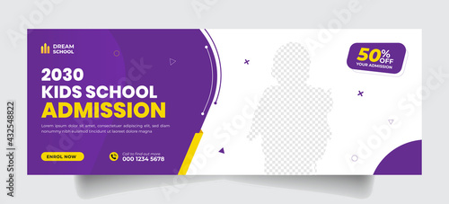 Kid school admission social media timeline cover & web banner