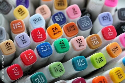 Wallpaper Mural Colorful Felt Tip Pen Caps from the Drawing Kit Torontodigital.ca