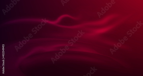 Luxurious ruby shades of smoke. Deep scarlet color. Abstract red background. Fog or smoke on background. Neon color. Steam. 3d effects. Waves of bright red. Vector. Realism. Colored realistic fog.