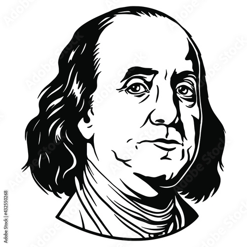 Benjamin Franklin portrait. Used for cutting files and printing