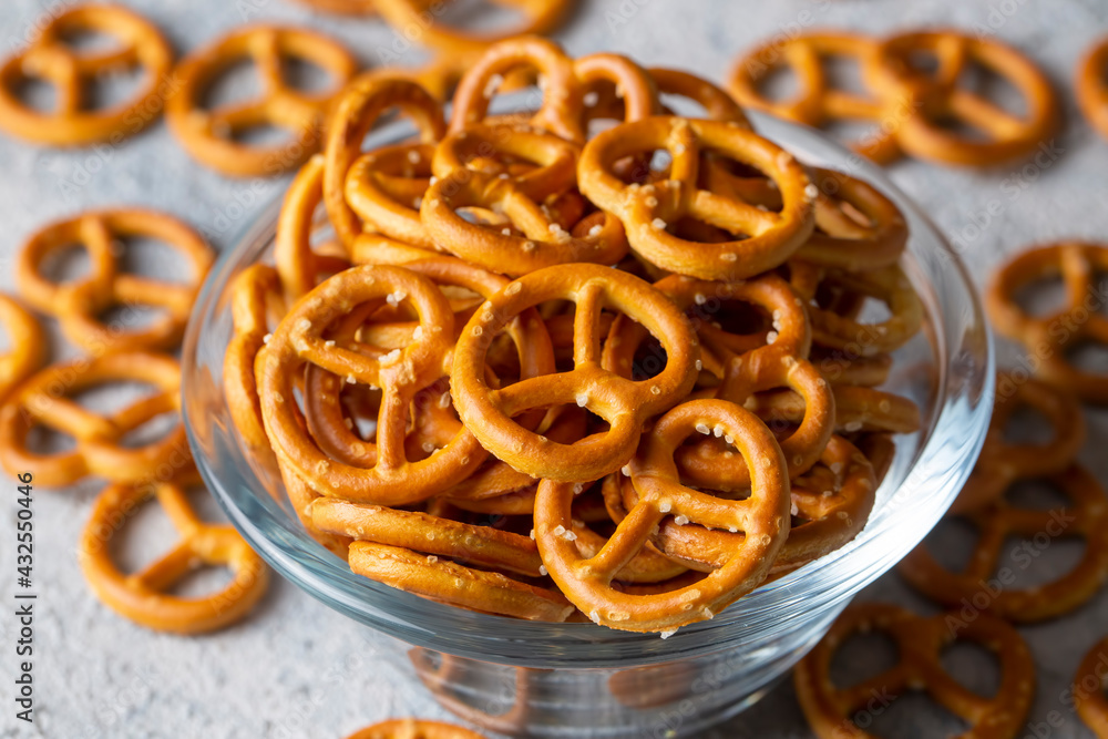 Mini crispy pretzels, food concept photo. Mini crispy pretzels, food concept photo.