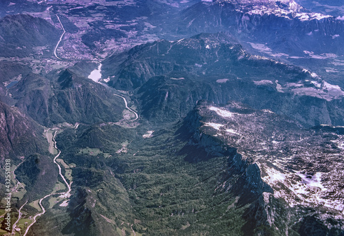 Aerial view of the Central Eastern Alps, Bavaria, Germany, May 2014