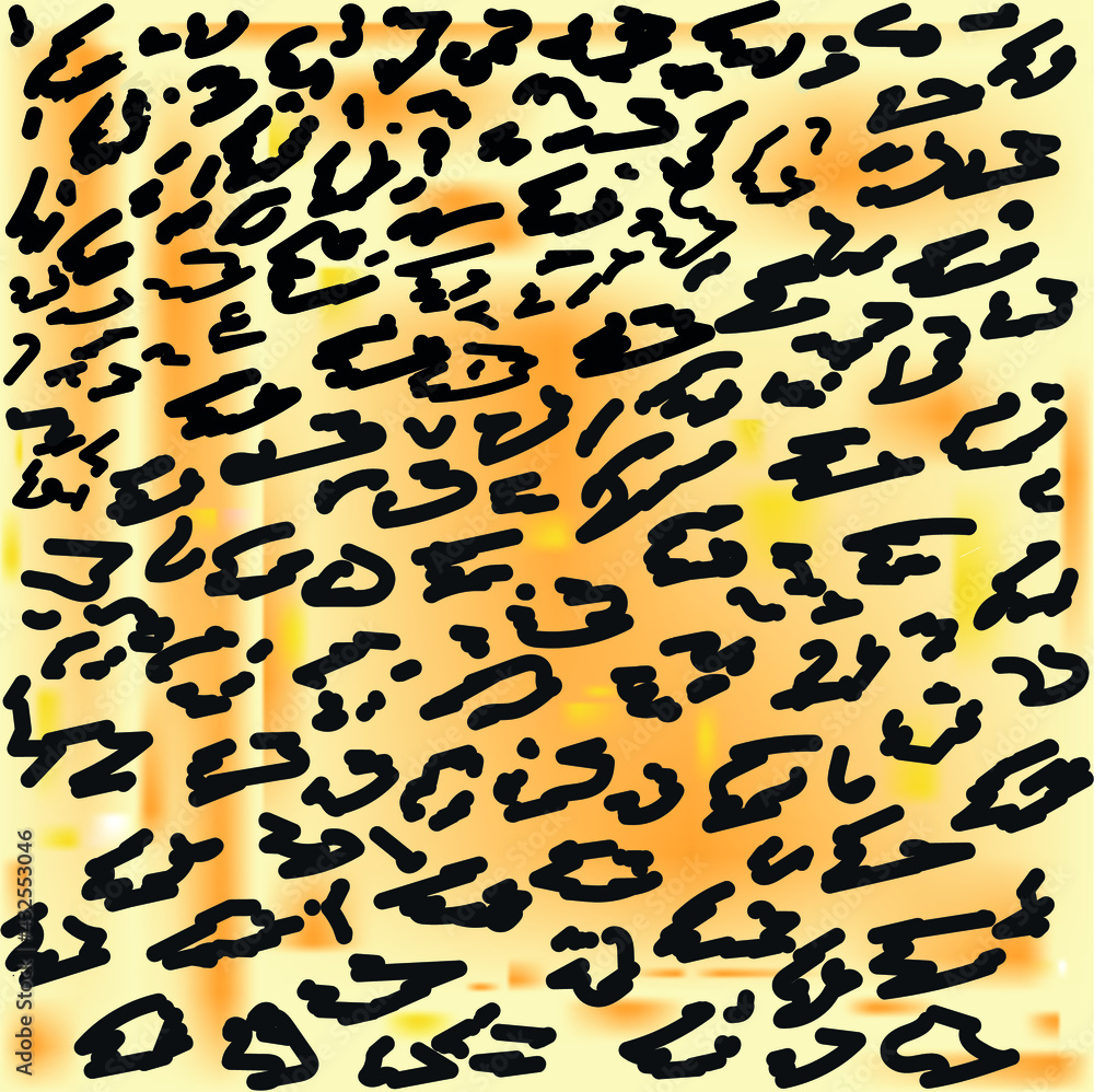 dark spots of a leopard on an orange background
