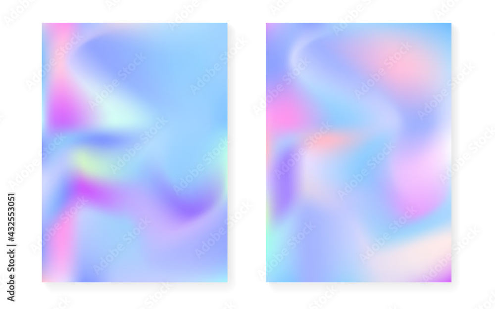 Holographic gradient background set with hologram cover. Holographic gradient background set with hologram cover.