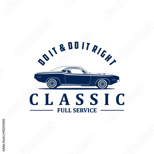 Do it right classic full service logo vector