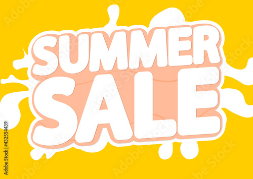 Summer Sale, poster design template, discount banner, vector illustration