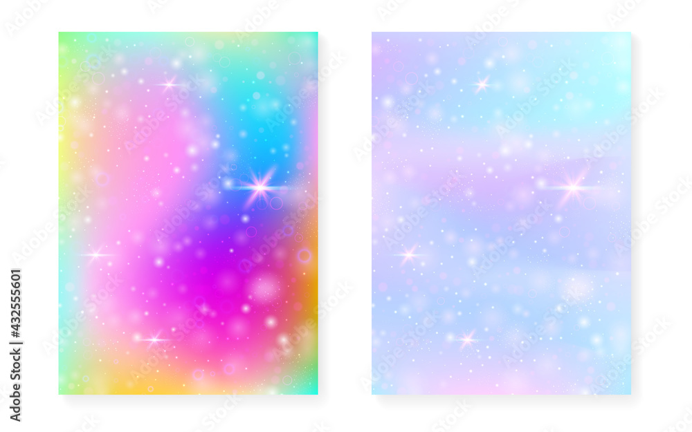 Magic background with princess rainbow gradient. Kawaii unicorn Magic background with princess rainbow gradient. Kawaii unicorn