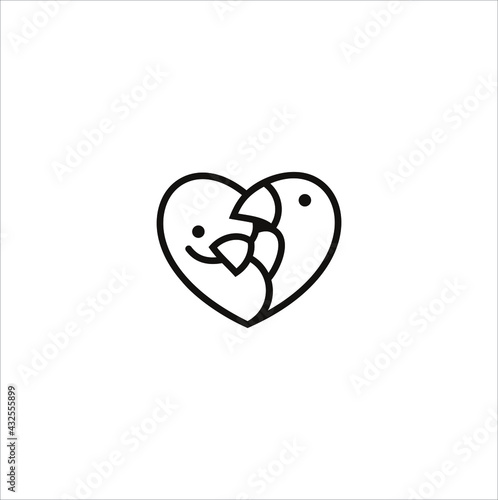 love bird logo design vector template