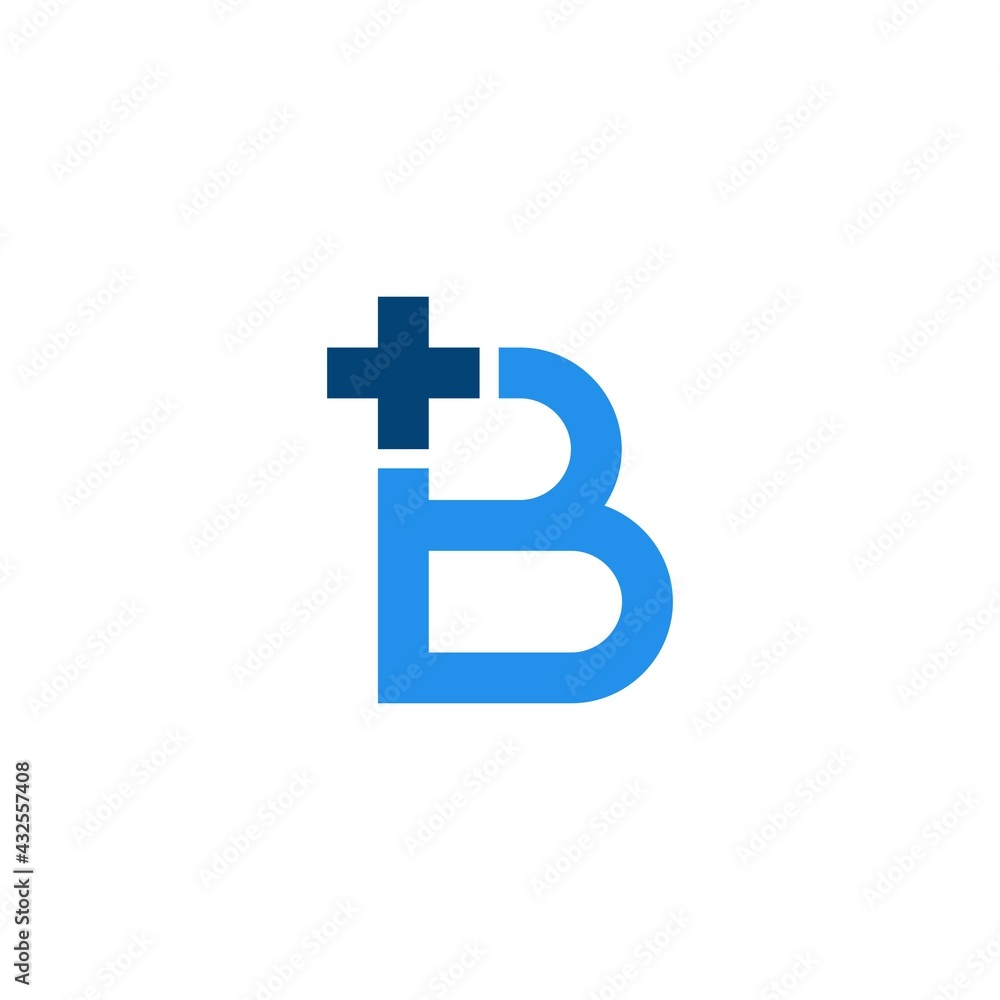 Health design logo letter B and plus Health design logo letter B and plus