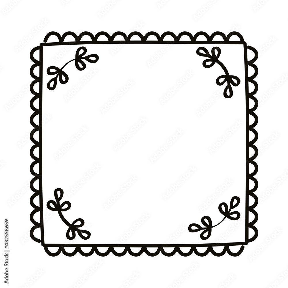 square draw leafs frame square draw leafs frame