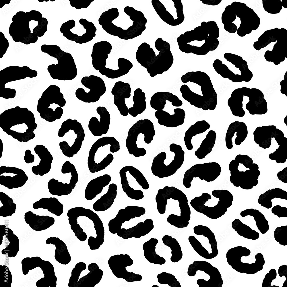 Abstract modern leopard seamless pattern. Animals trendy background. Black and white decorative vector illustration for print, card, postcard, fabric, textile. Modern ornament of stylized skin Abstract modern leopard seamless pattern. Animals trendy background. Black and white decorative vector illustration for print, card, postcard, fabric, textile. Modern ornament of stylized skin