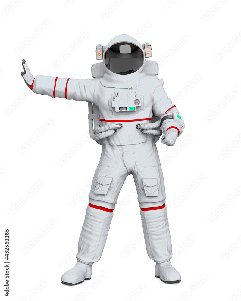 astronaut is saying stop there on white background astronaut is saying stop there on white background