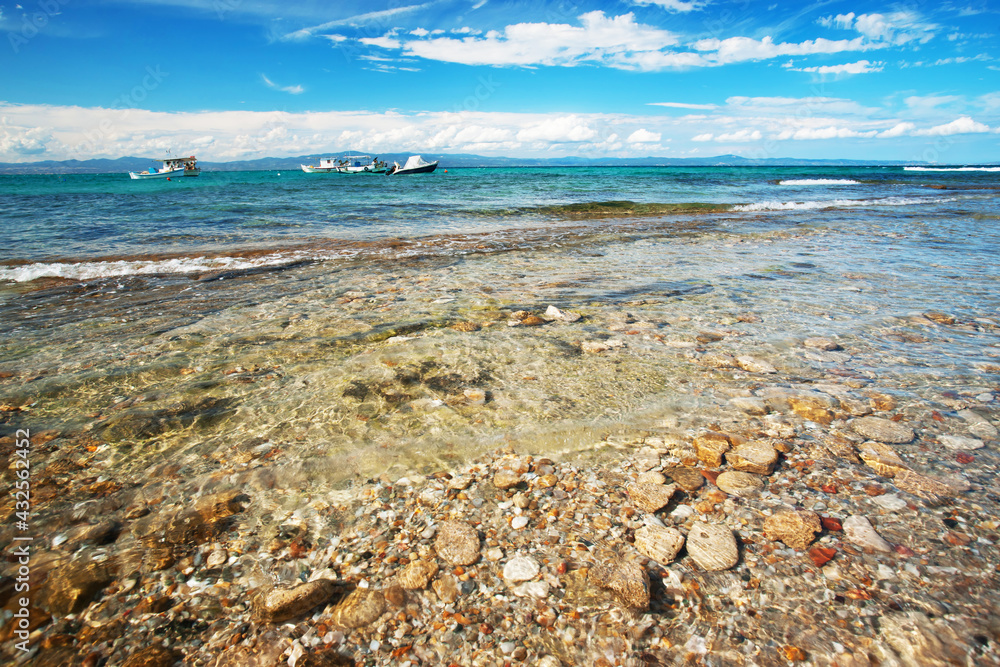 Aegean sea summer beach landscape