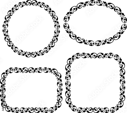 SVector floral ornamental frames in varios shapes