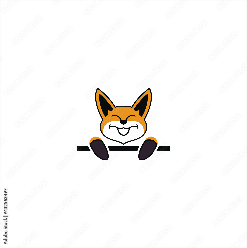 smile fox logo design vector template smile fox logo design vector template