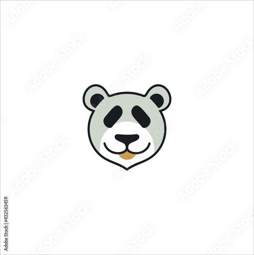 smile panda logo design vector template