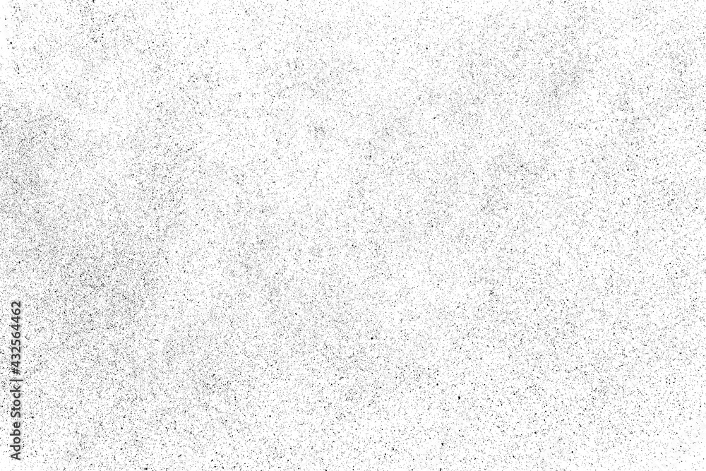 Distressed black texture. Dark grainy texture on white background. Dust overlay textured. Grain noise particles. Rusted white effect. Grunge design elements. Vector illustration, EPS 10 - obrazy, fototapety, plakaty 