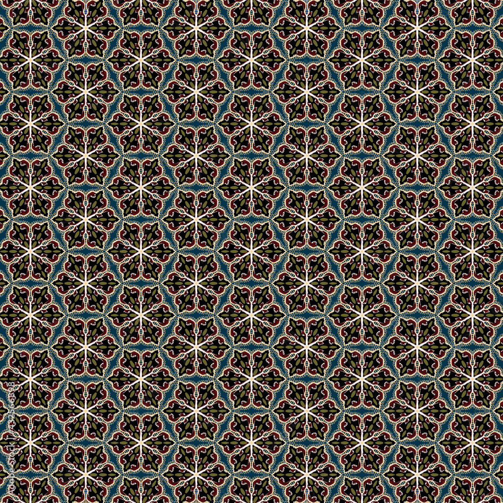 abstract geometric repeat ajrak block pattern for wall tile decor