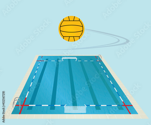 Waterpolo pool field. vector illustrion