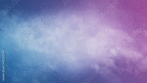 Light pastel fantasy night sky background with clouds and stars -purple,blue, pink - large