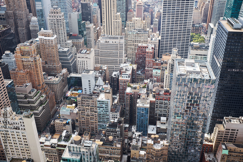 Obraz premium View of New York City skyscrapers from above