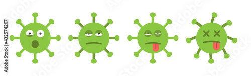 Set of emoticon coronaviruses, viruses, covid 19. Covid icons