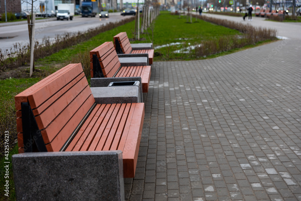 bench in the city street