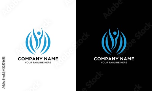 Logotype geometric icon people business company.