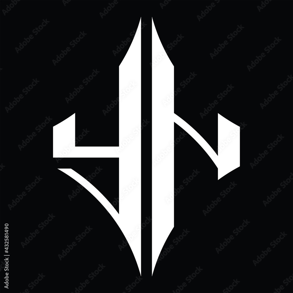 YN Logo monogram with diamond shape design template - obrazy, fototapety, plakaty 