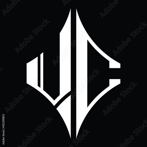 VC Logo monogram with diamond shape design template
