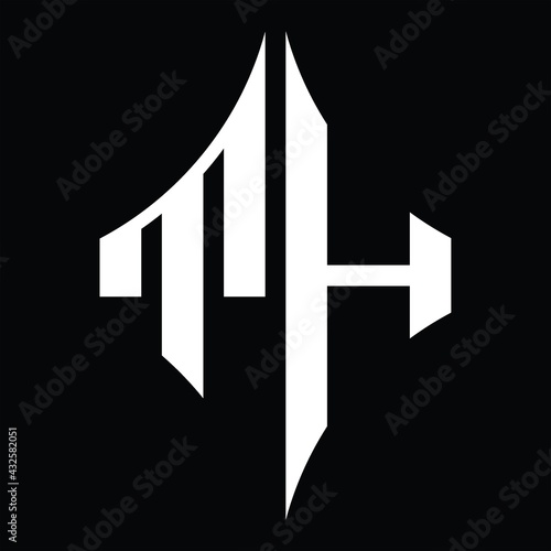TH Logo monogram with diamond shape design template