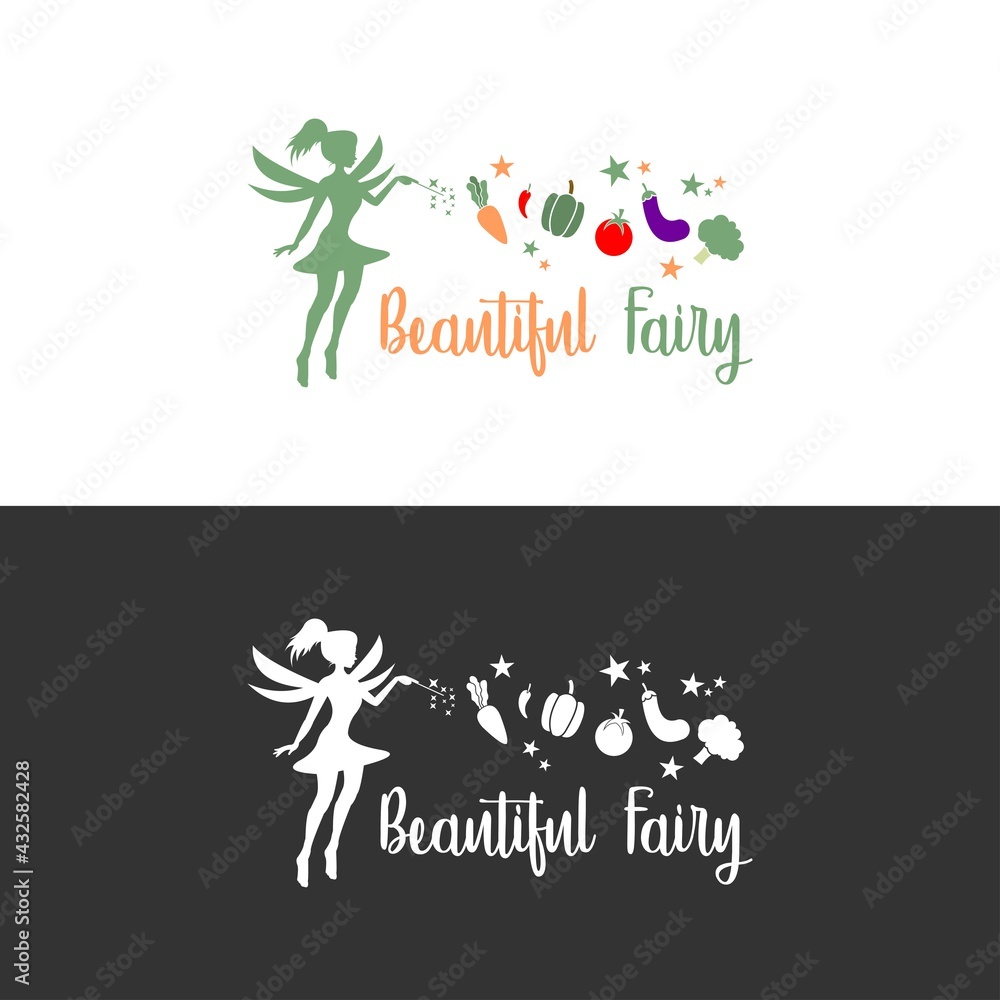 beautiful fairy exclusive logo design inspiration Stock Vector | Adobe ...