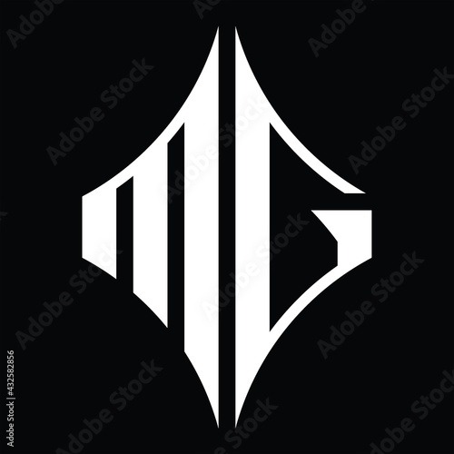 MG Logo monogram with diamond shape design template