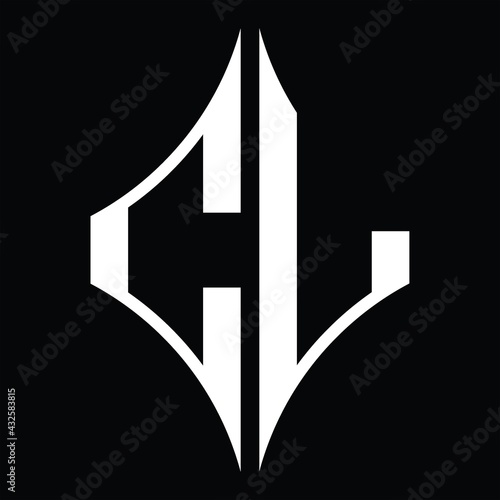 CL Logo monogram with diamond shape design template