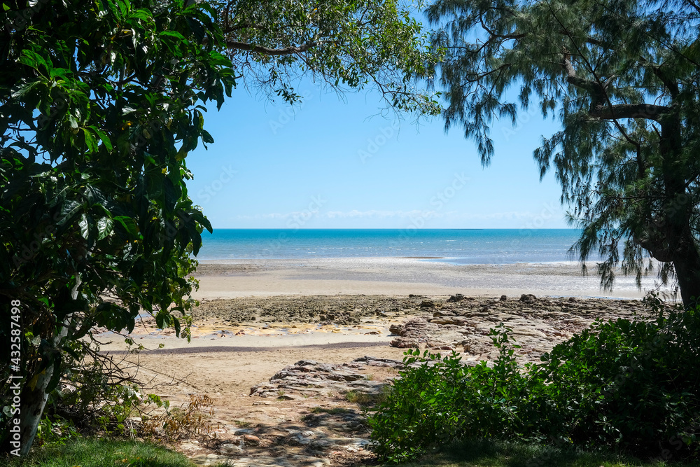 Casuarina Beach view through foliage, Darwin, Northern Territory, Australia. Casuarina Beach view through foliage, Darwin, Northern Territory, Australia.