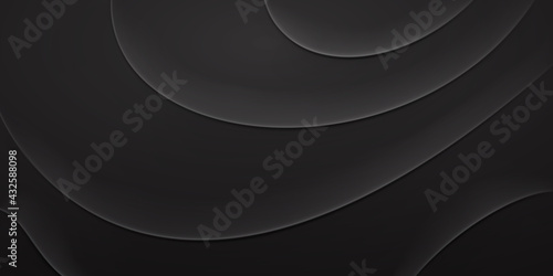 Abstract background with wavy folds in black colors