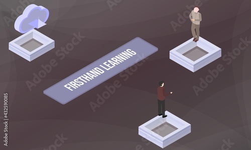 Tableau sur toile Firsthand learning concept on abstract design
