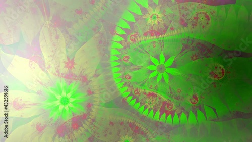 Wallpaper Mural Bright rainbow color changing abstract fractal background with intricate interconnected psychedelic space flowers in ghastly grey glowing colors Torontodigital.ca